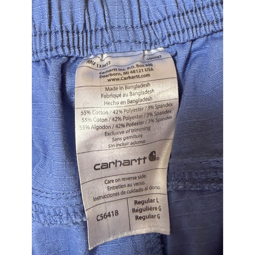 Carhartt Force Liberty Cargo Scrub Pants Womens Large Blue Ripstop C56418 Reg - Picture 3 of 8
